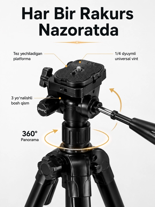 Штатив Jmary KP-2294 для камеры, 179 см, горизонтальная штанга, 360°, 3 кг
