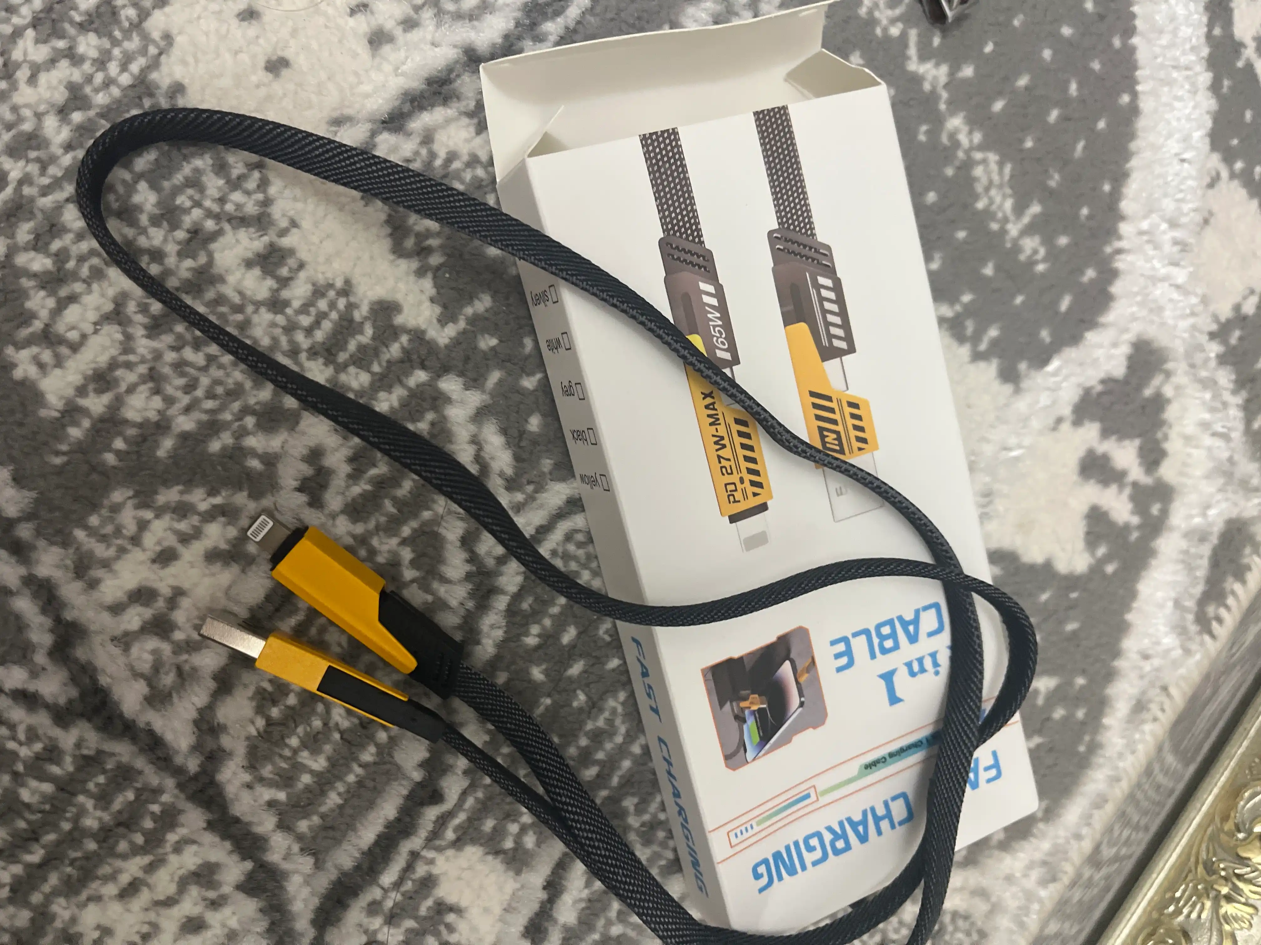 Кабель для быстрой зарядки, USB Type-C to Type-C Cable, Lightning, 240W   1 m