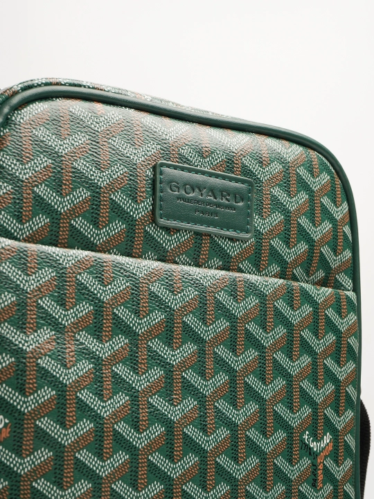 Erkaklar yelka sumkasi, kross-bodi, Goyard premium uslubida