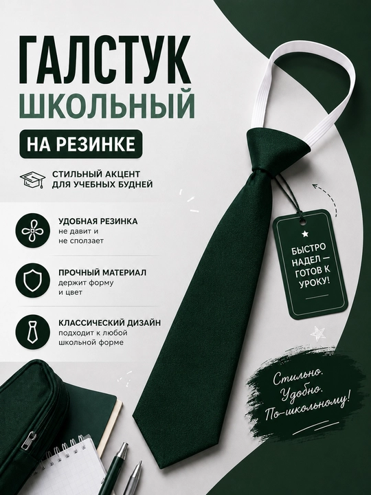 Галстук детский, школьный, для девочек и мальчиков - 