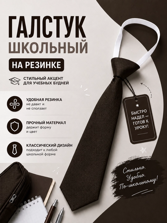 Галстук детский, школьный, для девочек и мальчиков - 