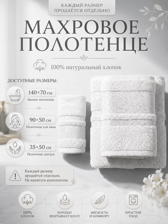 Sochiqlar to'plami 1 dona, hammom, yuz va soch uchun, yumshoq va mayin 1 dona - 