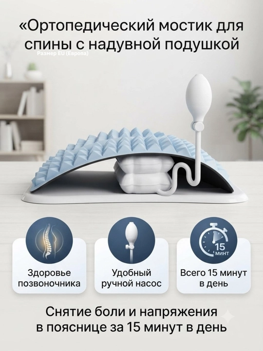 Массажер для спины, мостик ортопедический, тренажер для позвоночника - 