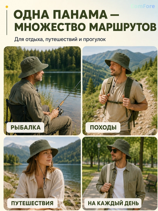 Панама мужская, панама женская, головной убор, водоотталкивающая, для рыбалки, для походов