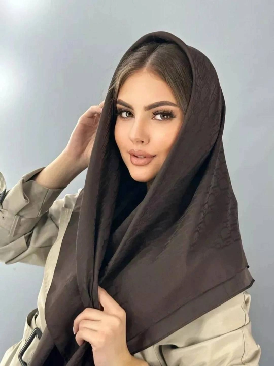 Шелковый платок Dior для женщин и девочек, подарок, хиджаб 95 х 95 см - 