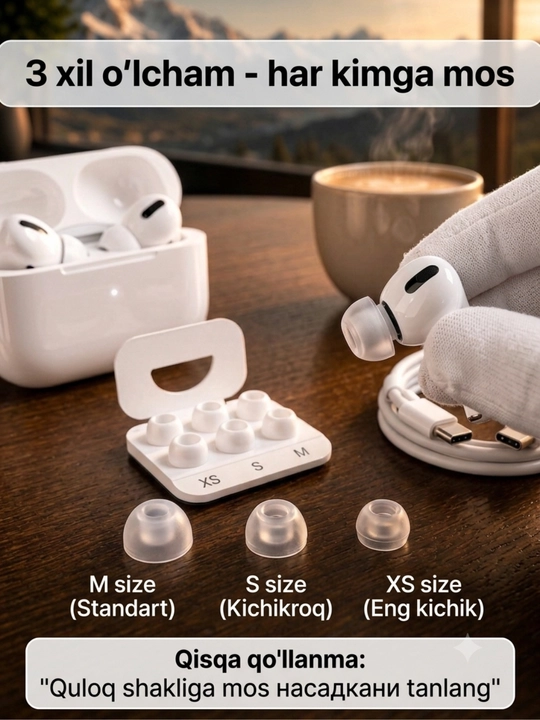 IPhone va Android bilan mos keladigan sensorli ekranli Pods Pro 2 simsiz quloqchinlari