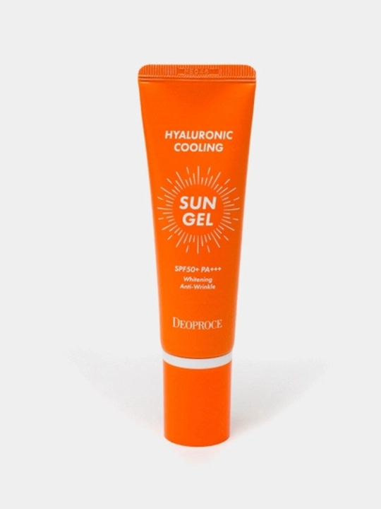 Освежающий, солнцезащитный крем Deoproce Hyaluronic Cooling Sun Gel SPF 50+ PA+++