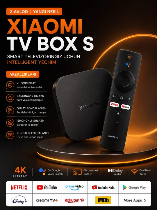 Xiaomi TV Box S (2-avlod) / Xiaomi TV Stick – Smart TV Media Pleeri 4K Ultra HD - 