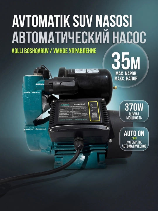 MOON MZN-370A avtomatik suv nasosi 100% mis obmotka suv nasoslari