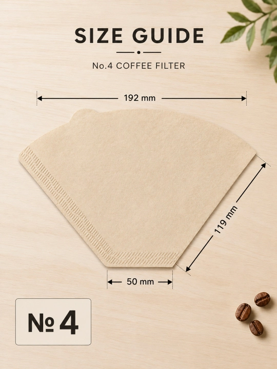 Qahva filtrlari №4 va V02, oqartirilmagan, 100 dona