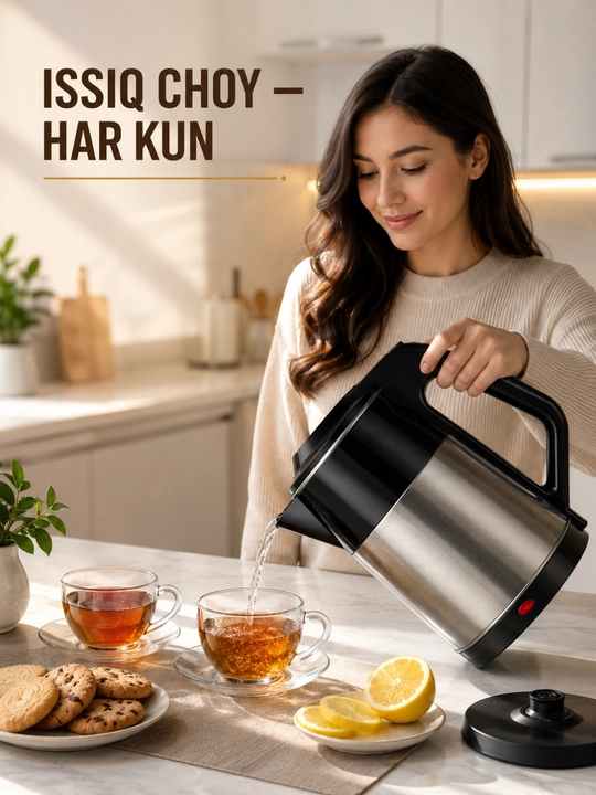 Elektr choynaklar to‘plami, 1.8 – 2.2-2.5 litr, 1500Vt, avtomatik o‘chirish, LED yoritgich