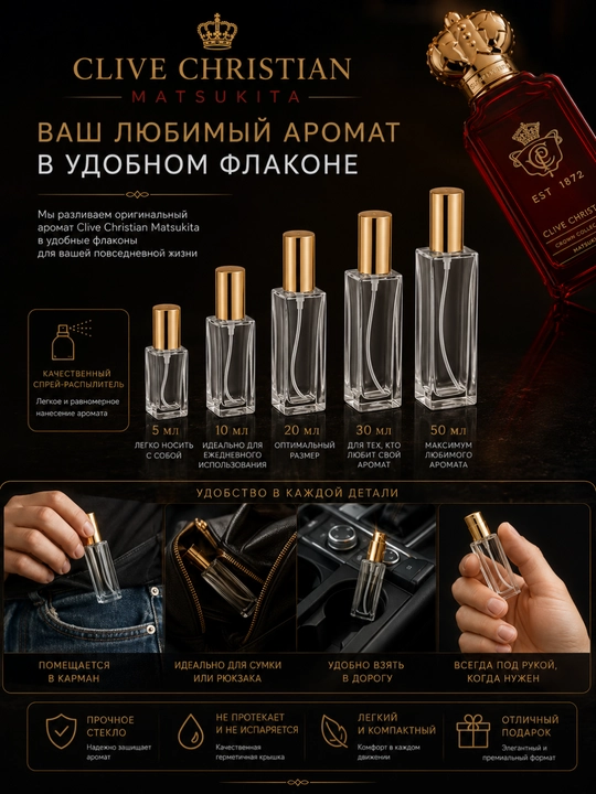 Matsukita uniseks atiri, yog‘ochsimon-shipr hidi, 5–50 ml