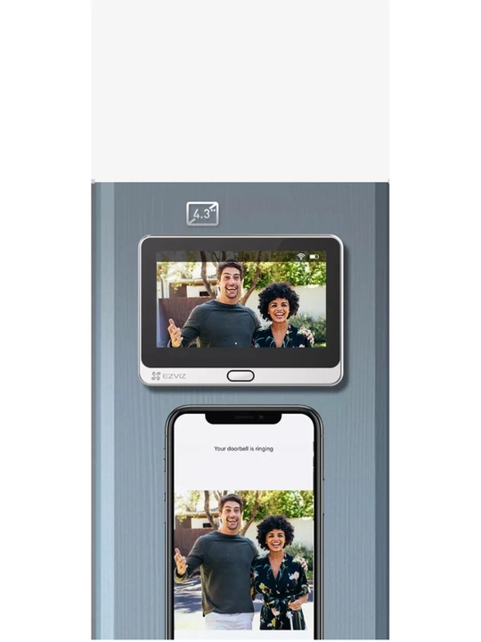 Eshik video ko'zi Wi-Fi sensorli kamera bilan, EZVIZ DP2C, 2K 3MP, akkumulyatorli