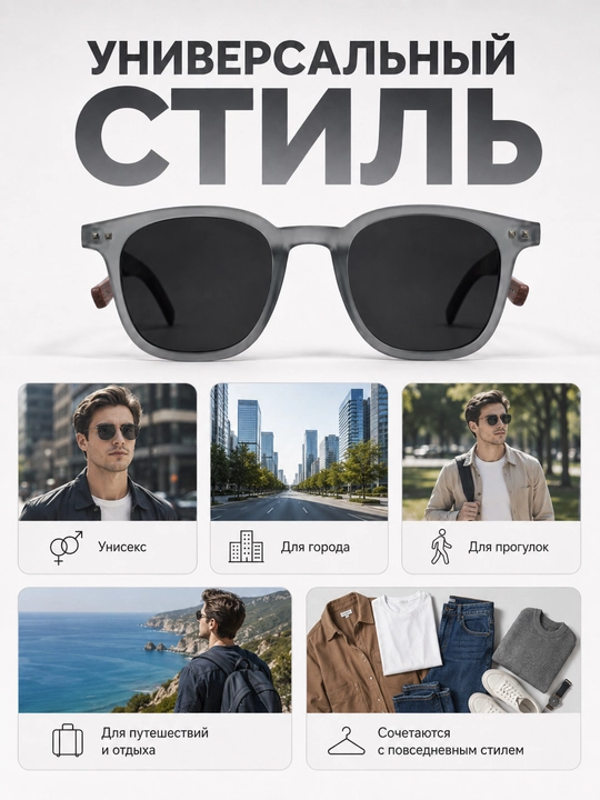 Солнцезащитные очки, универсальная модель на каждый день
