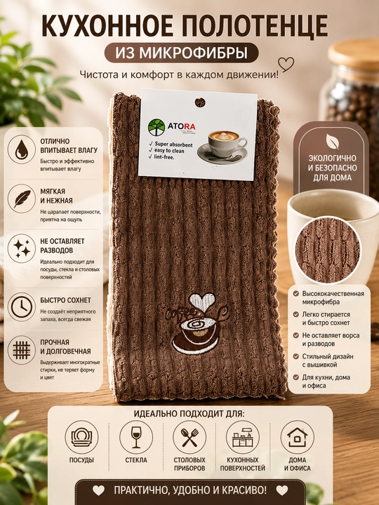 Yumshoq va shimuvchi mikrofibra oshxona sochiqlari, pishiq mato, qulay o‘lcham - 