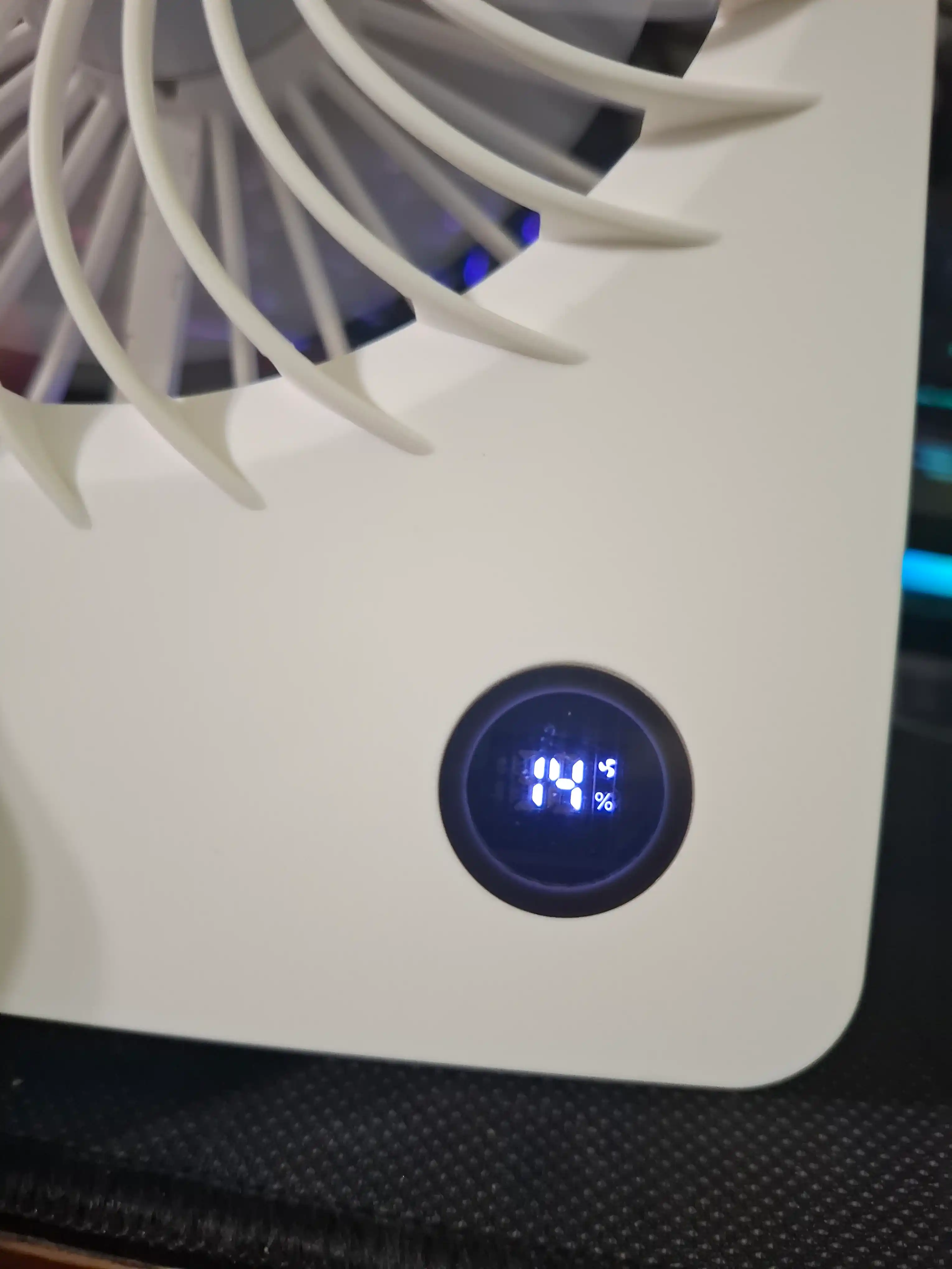 Портативный мини-вентилятор с дисплеем, 5 скоростей, USB Type-C