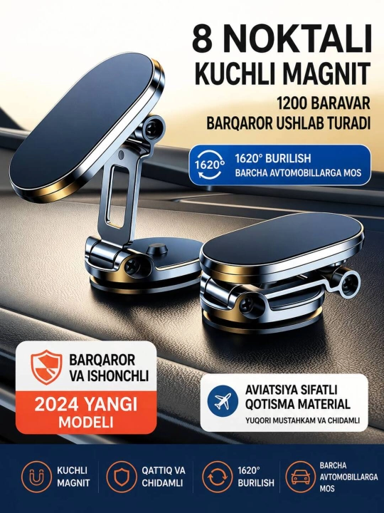 Avtomobil uchun magnitli telefon ushlagich - 