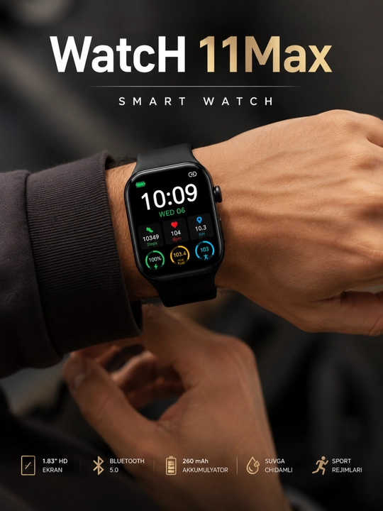 Смарт-часы Watch 11Max 1.83" HD, Bluetooth 5.0, Звонки, Android и iOS