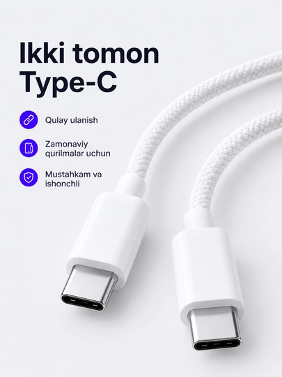 Кабель Type-C to Lightning для быстрой зарядки и передачи данных - 