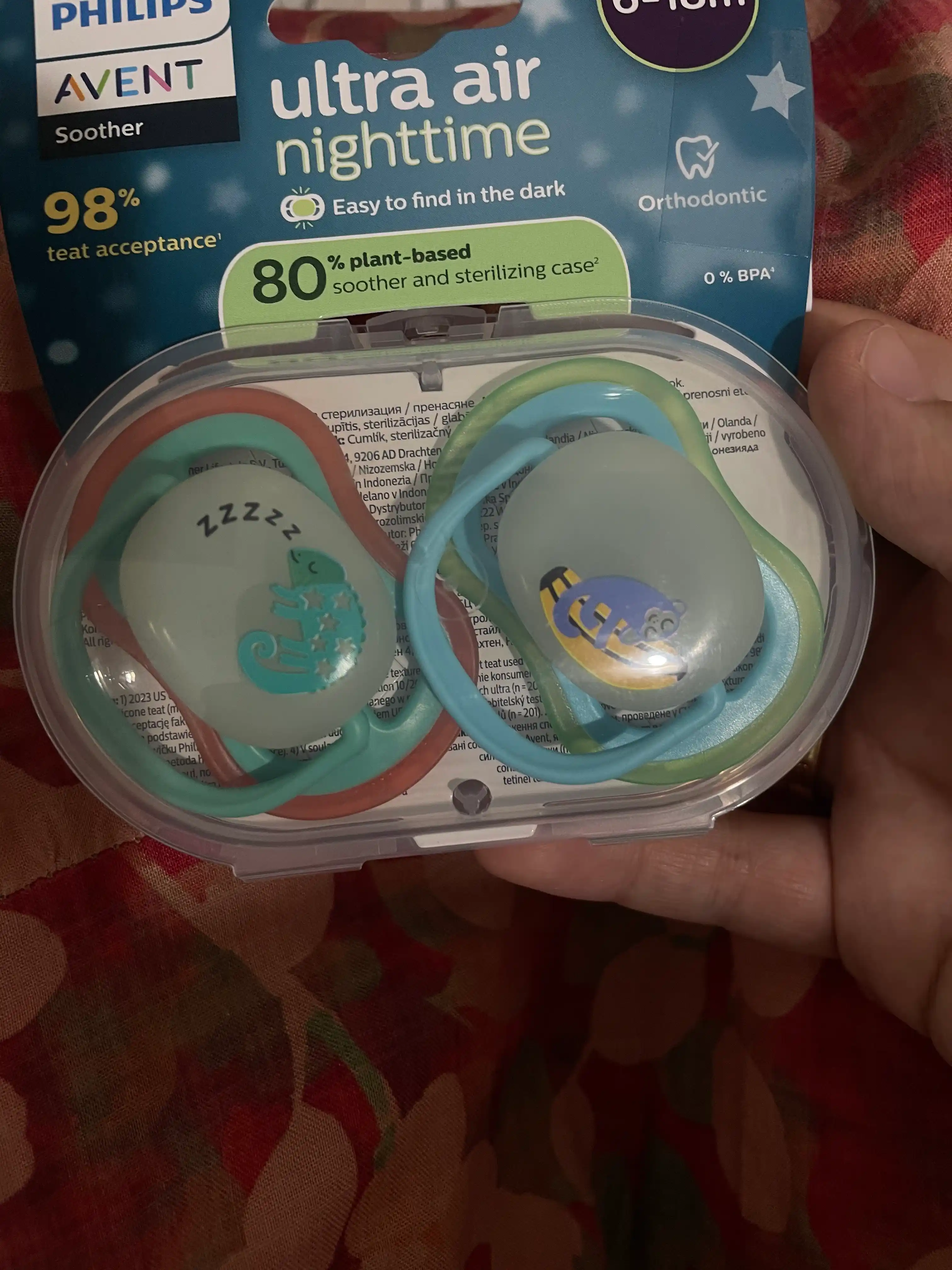 Соска-пустышка Philips Avent ultra air/night, 6-18 месяцев, 2 штуки