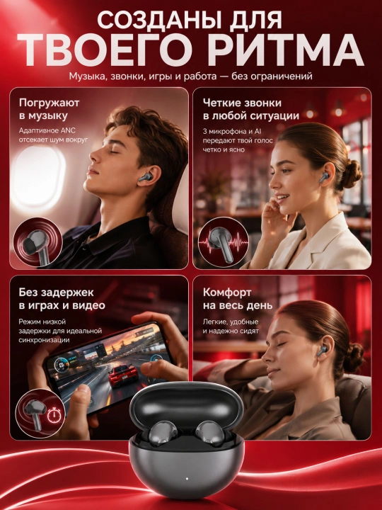 Simsiz quloqchin HONOR CHOICE Earbuds X7 Pro TWS, ANC, Hi-Res Audio, LDAC, Bluetooth 5.4
