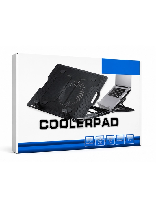 CoolerPad Noutbuk Sovutish Stendi – 9–17" Laptoplar Uchun USB Ventilyatorli Stend