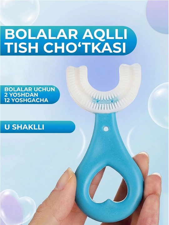 2–12 yoshli bolalar uchun U shaklidagi tish cho'tkasi, yumshoq tuklar, 1 ta - 