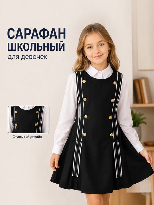 Школьный сарафан для девочек, классический