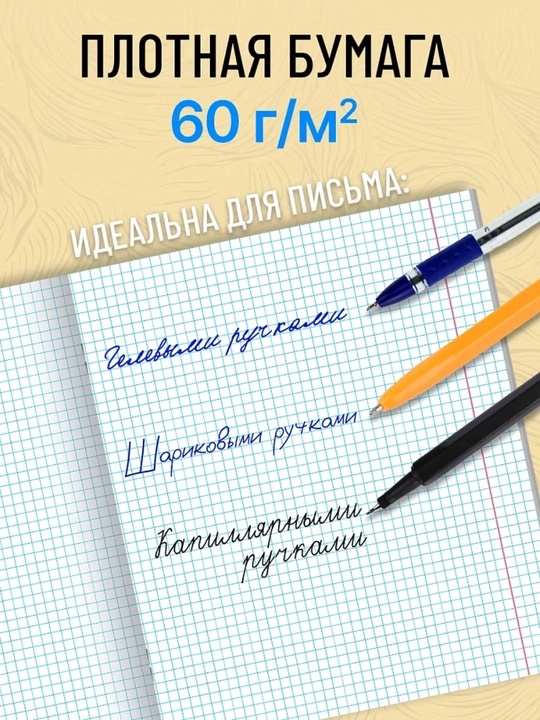 Daftarlar to‘plami A5, 48 varaq, 5 dona, katakli, maktab va talabalar uchun Rossiya