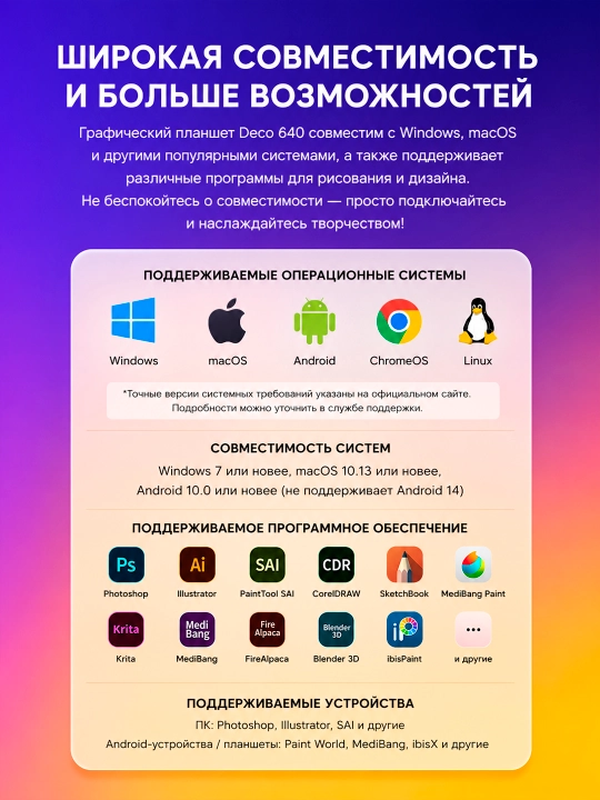 XP-PEN Deco 640 grafik plansheti — 16K, 8 ta tezkor tugma, Android, USB-C