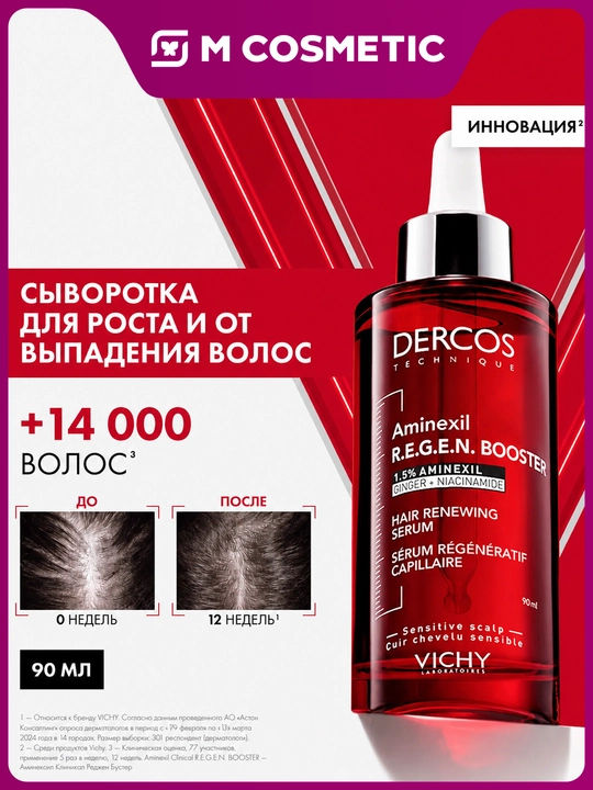 VICHY Dercos Aminexil Сыворотка для укрепления и роста волос 90 мл - 