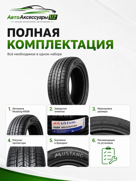 Mustang MS06 yengil avtomobillar uchun barcha mavsumiy qora avtomobil shinasi - 