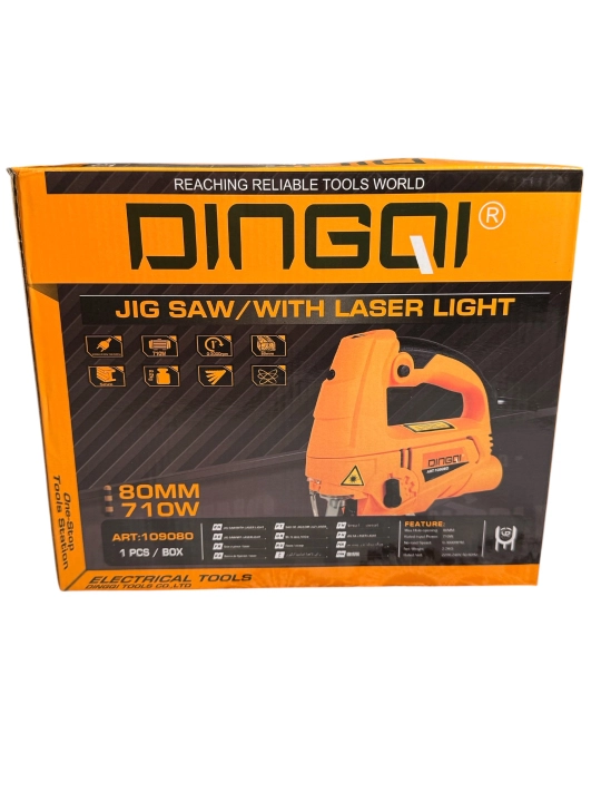 Elektr lobzik DINGQI 109080 lazerli, 710 W, mayatnik rejimi, tezlik sozlagichi bilan