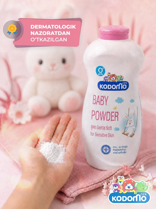 Детская присыпка для новорожденных Kodomo, от воспалений и раздражении на коже ребенка