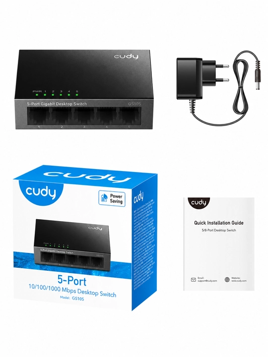 Cudy GS105 / GS108 / GS1016 / GS1024 – Гигабитный свитч, коммутатор металл корпус