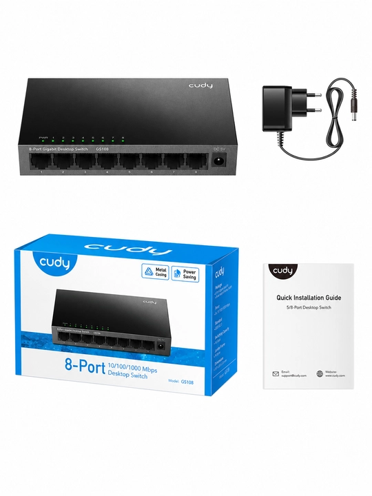 Cudy GS105 / GS108 / GS1016 / GS1024 – Гигабитный свитч, коммутатор металл корпус