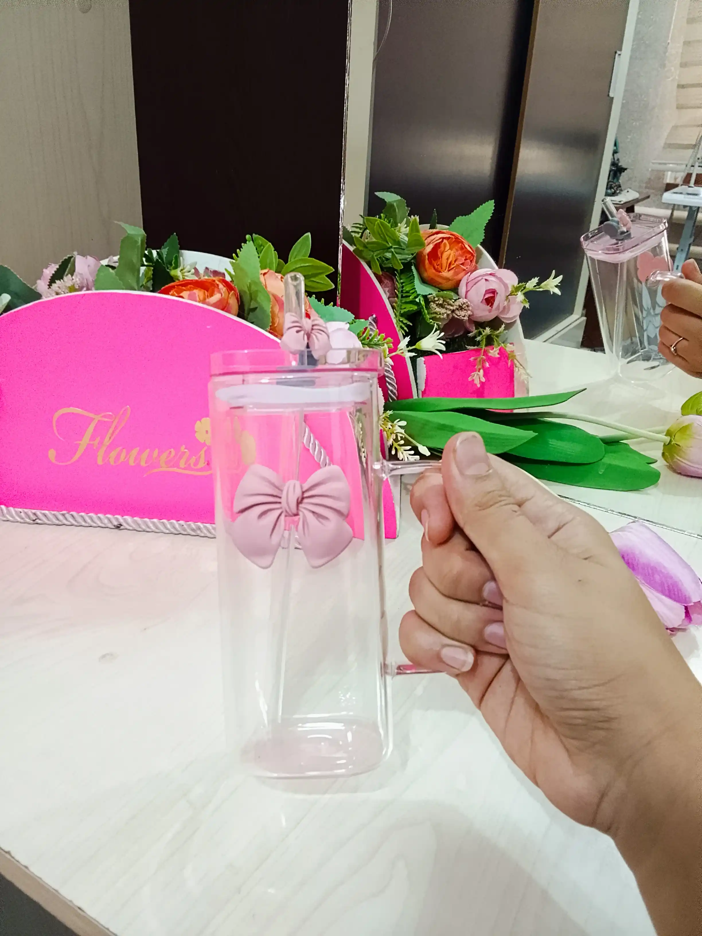 Trubochkali stakan, bantikli stakan, shisha stakan tubochka bilan, Buterfly 400, 500 ml