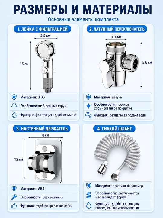 Насадка на кран с душем, для использования на раковине