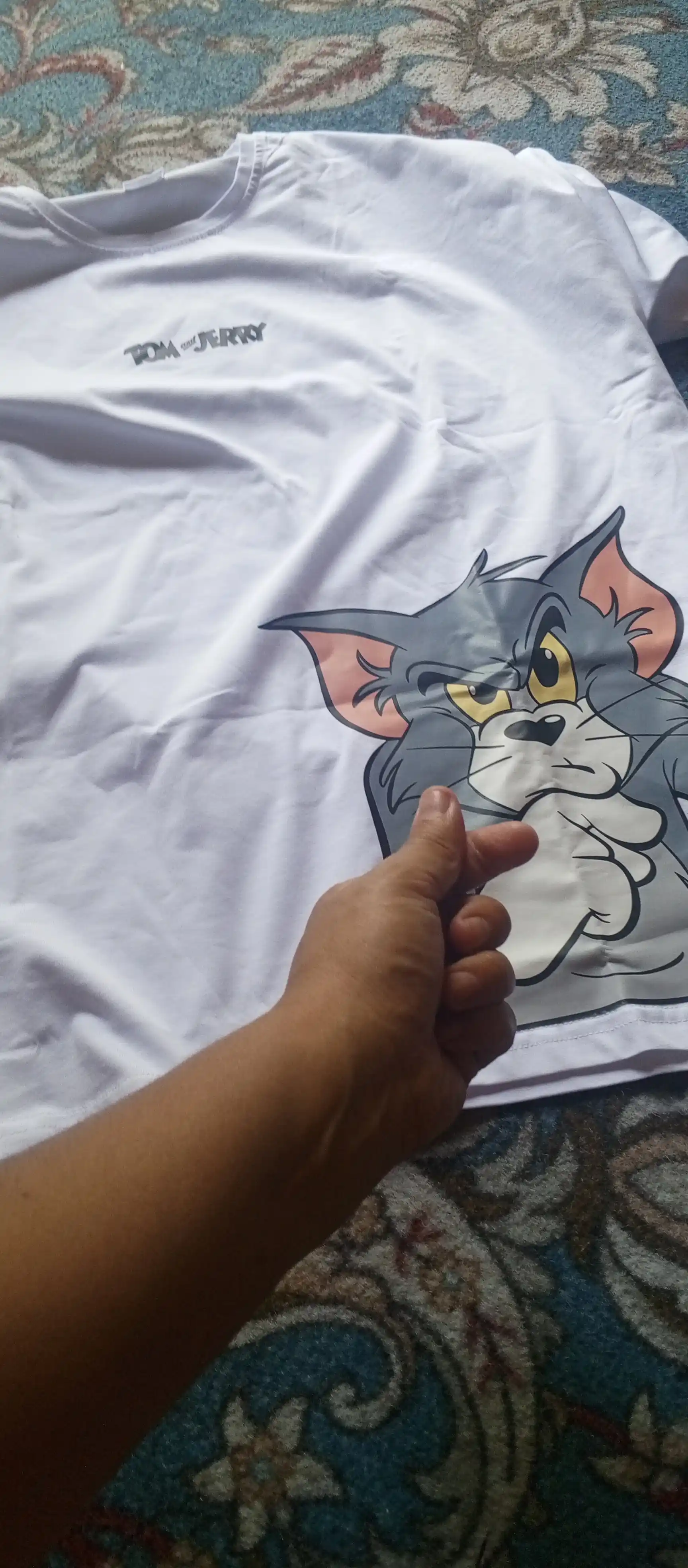 Футболка oversize с принтом Tom and Jerry хлопковая для мужчин и женщин свободного кроя