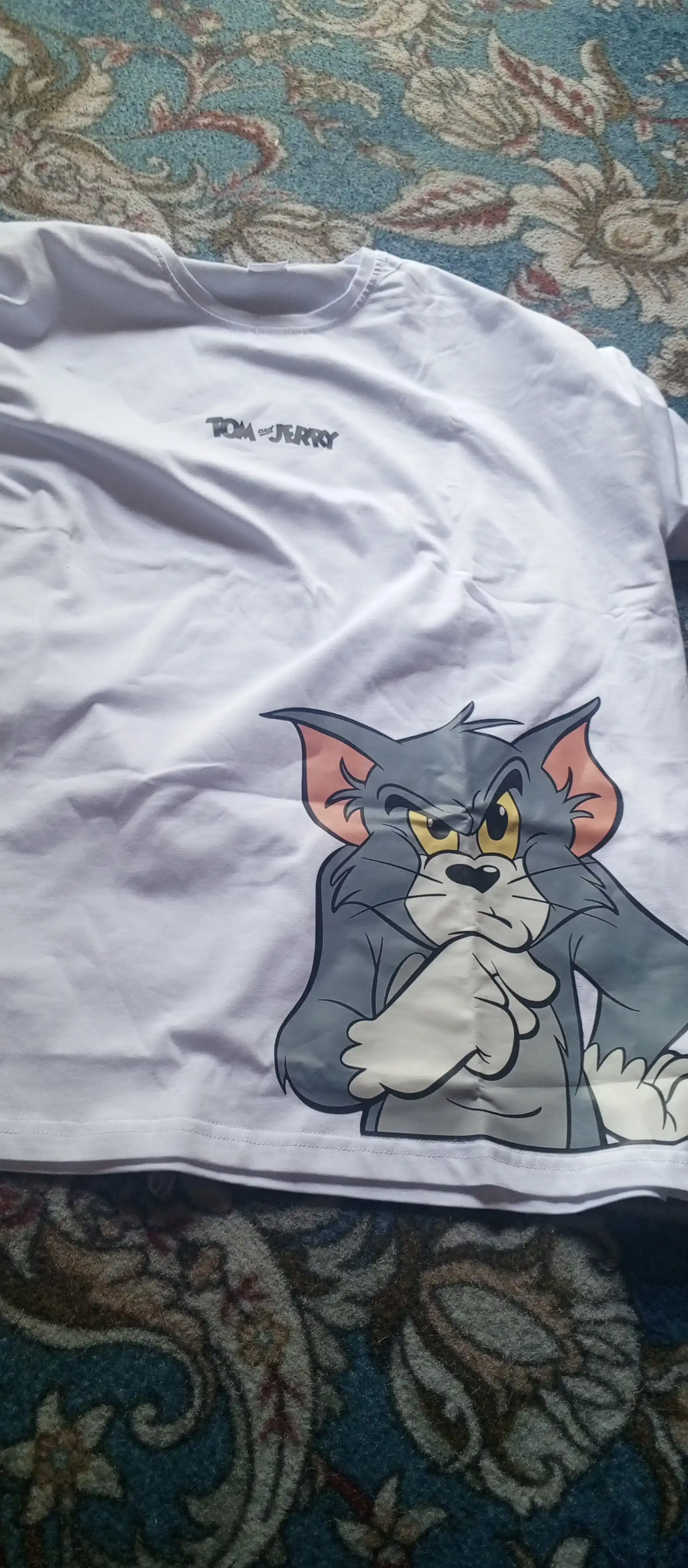 Футболка oversize с принтом Tom and Jerry хлопковая для мужчин и женщин свободного кроя