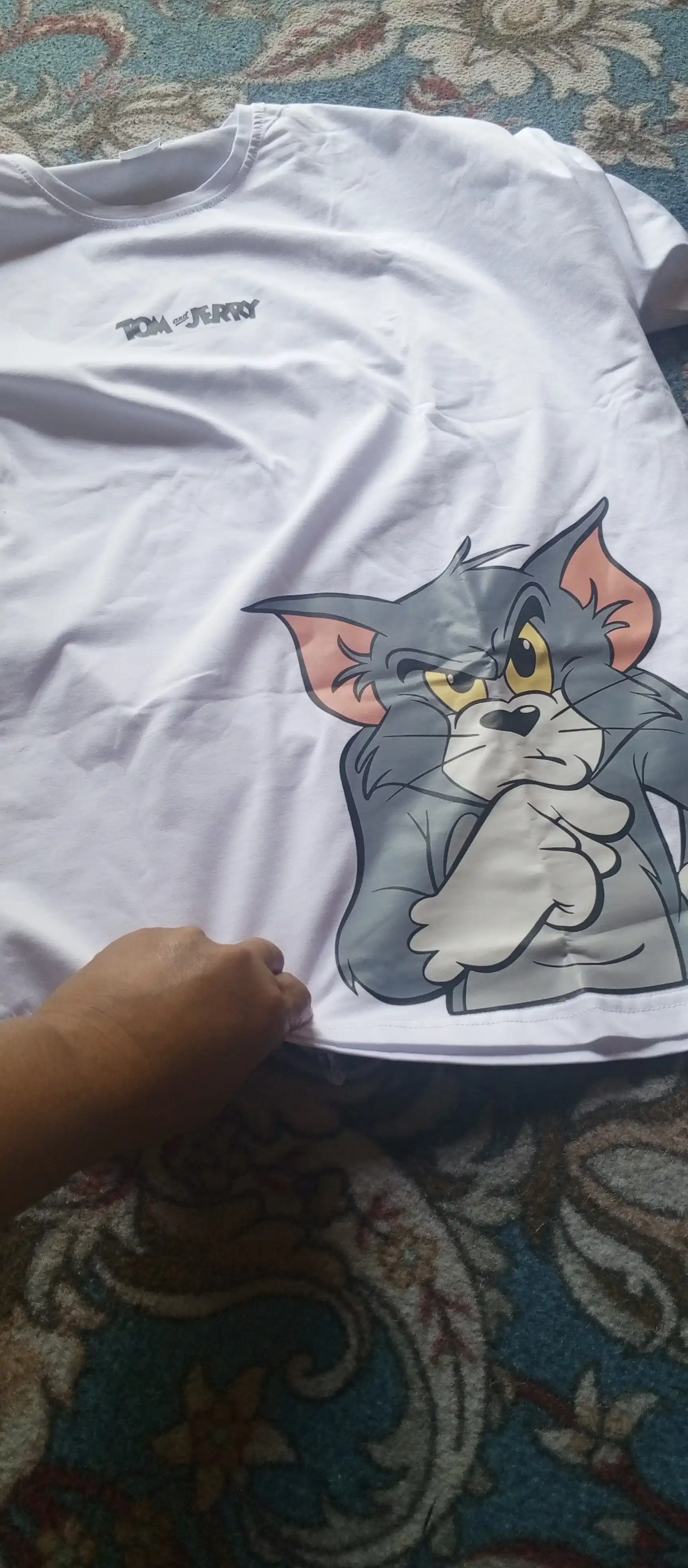 Футболка oversize с принтом Tom and Jerry хлопковая для мужчин и женщин свободного кроя
