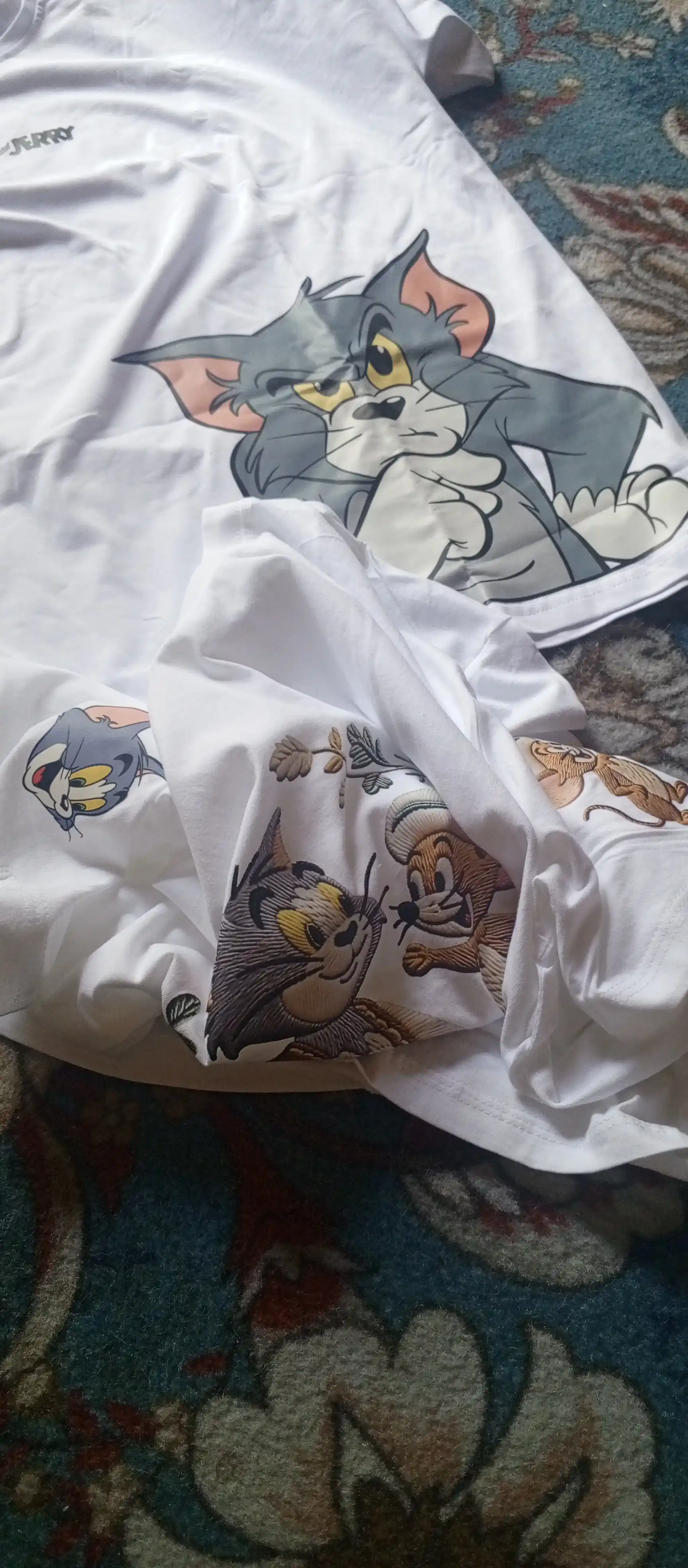 Ayollar futbolkasi, katta o‘lchamli — Tom and Jerry printli oversize, 95% paxtali