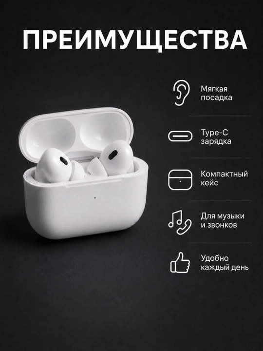 Simsiz Bluetooth quloqchin, zaryadlovchi keysli sensorli Pods Pro