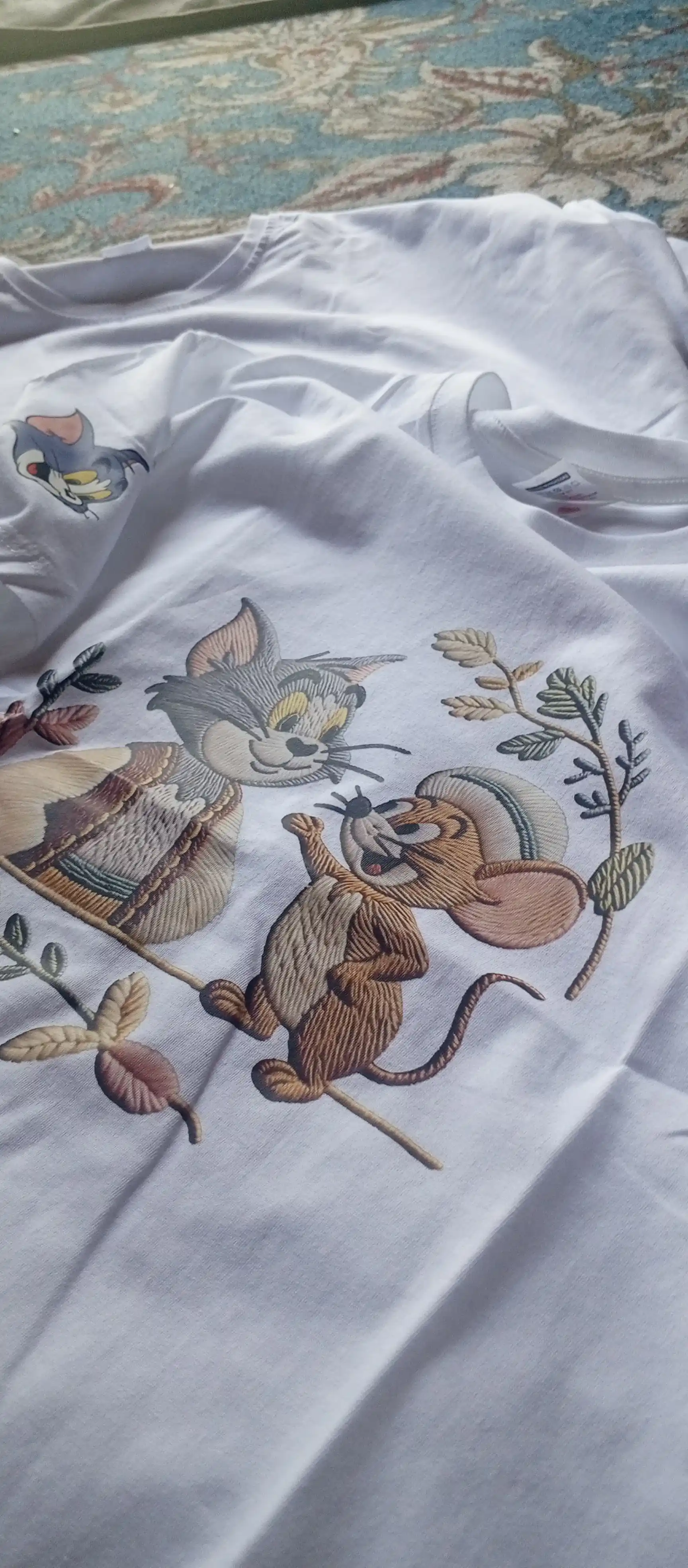 Ayollar futbolkasi, katta o‘lchamli — Tom and Jerry printli oversize, 95% paxtali