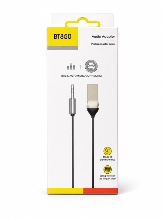 Avtomobil va uy audio tizimi uchun BT850 Bluetooth AUX 3.5 mm audio adapteri