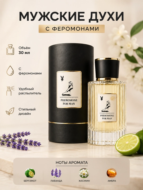 Erkaklar va ayollar uchun feromonli parfyumlangan suvi, 30 ml - 