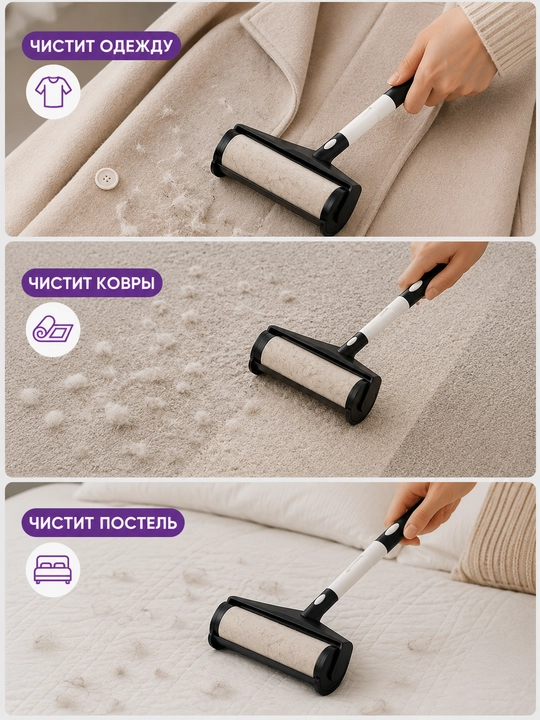 Липкий ролик-швабра для уборки, многоразовый, роликовая щетка для пола, мебели и одежды