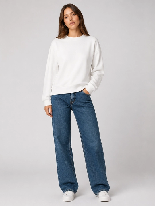 Свитшот Classic Oversize мягкий хлопковый с начёсом, подходит на 44-48 размер - 