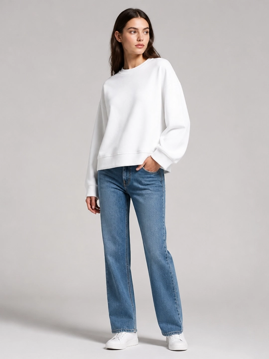 Свитшот Classic Oversize мягкий хлопковый с начёсом, подходит на 44-48 размер