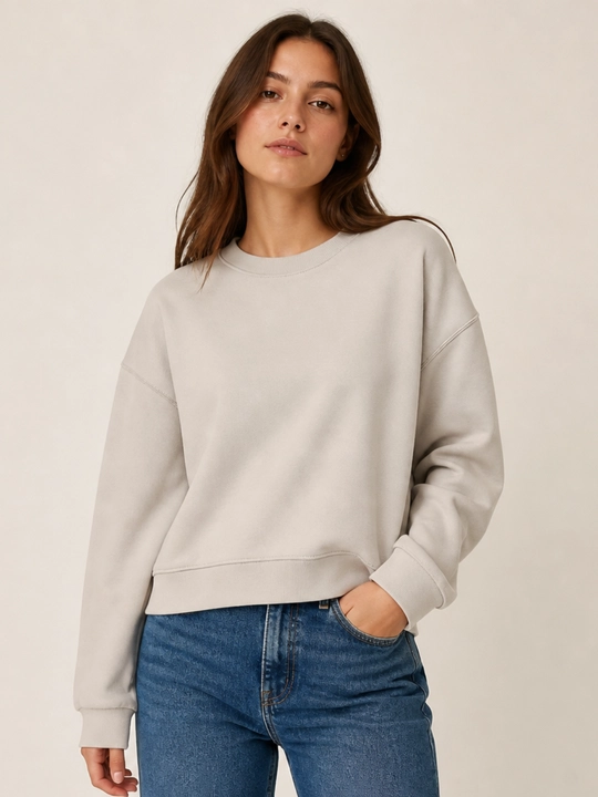 Свитшот Classic Oversize мягкий хлопковый с начёсом, подходит на 44-48 размер - 